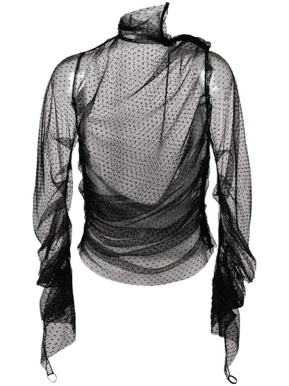 Point-D'Esprit Tulle Top