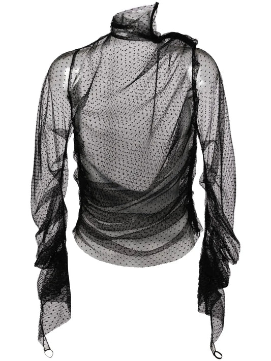 Point-D'Esprit Tulle Top