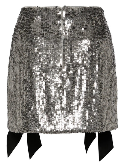 Lingerie-Beaded Sequinned Miniskirt