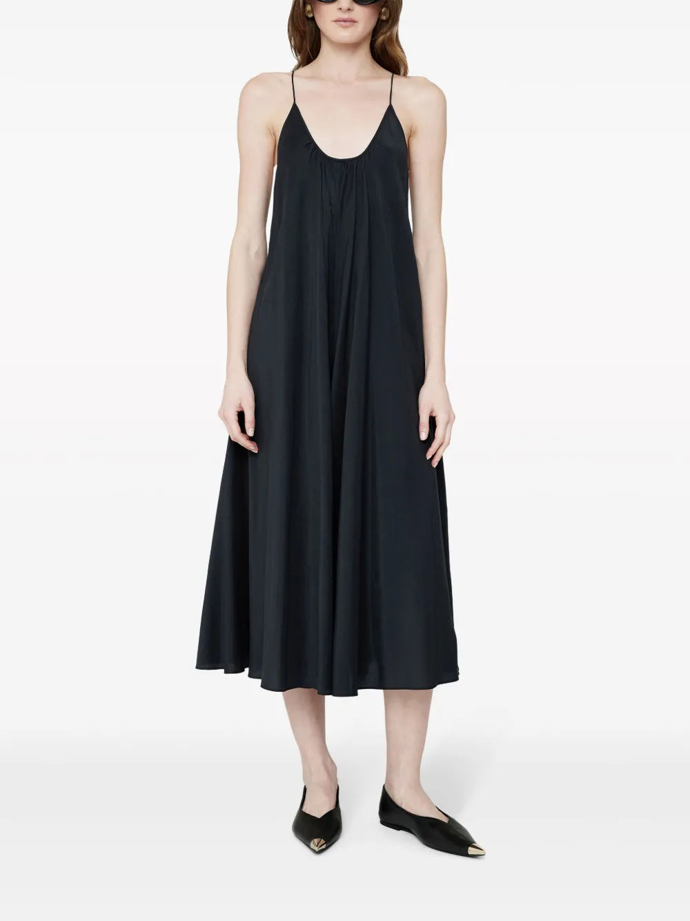 Aida Gathered Midi Dress