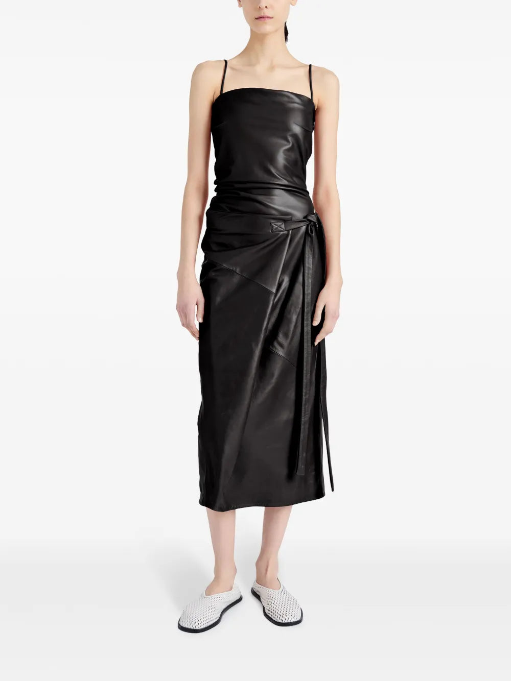 Delancy Leather Midi Dress