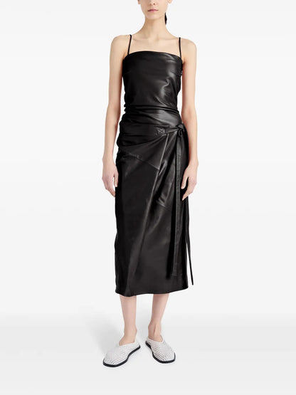 Delancy Leather Midi Dress