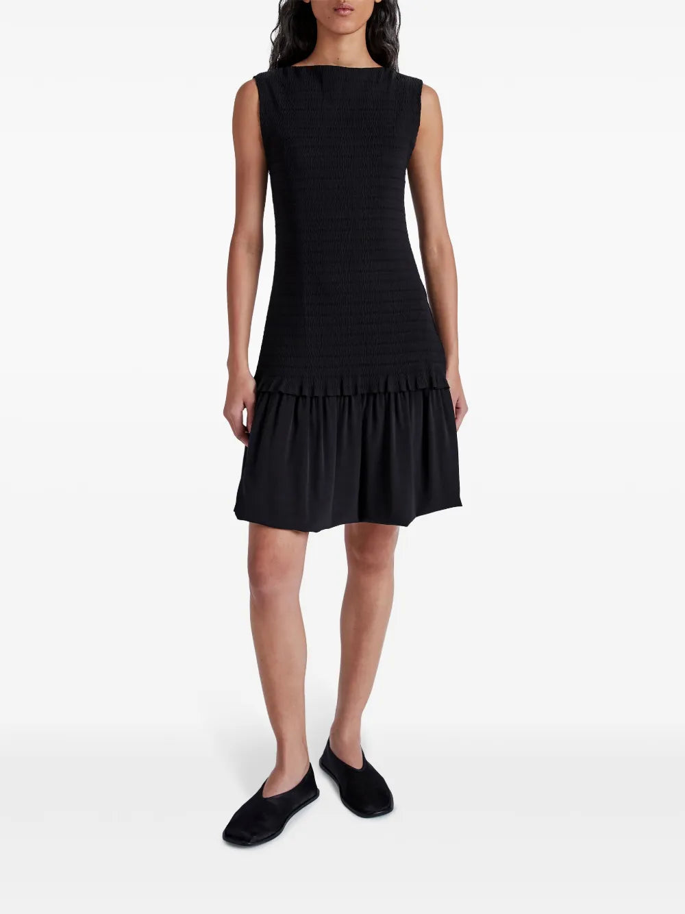 Layered Seersucker Mini Dress