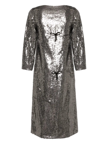 Lingerie-Beaded Sequinned Midi Dress