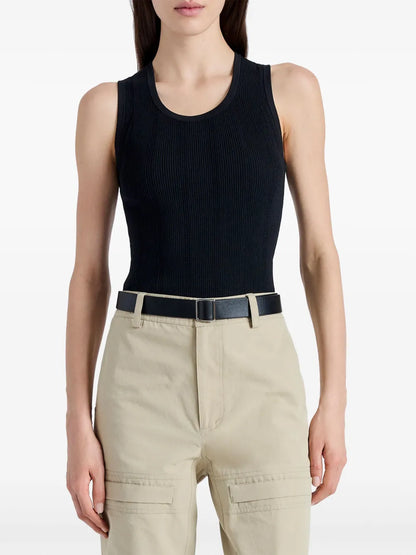 Perry Compact Pointelle Rib Knitted Top