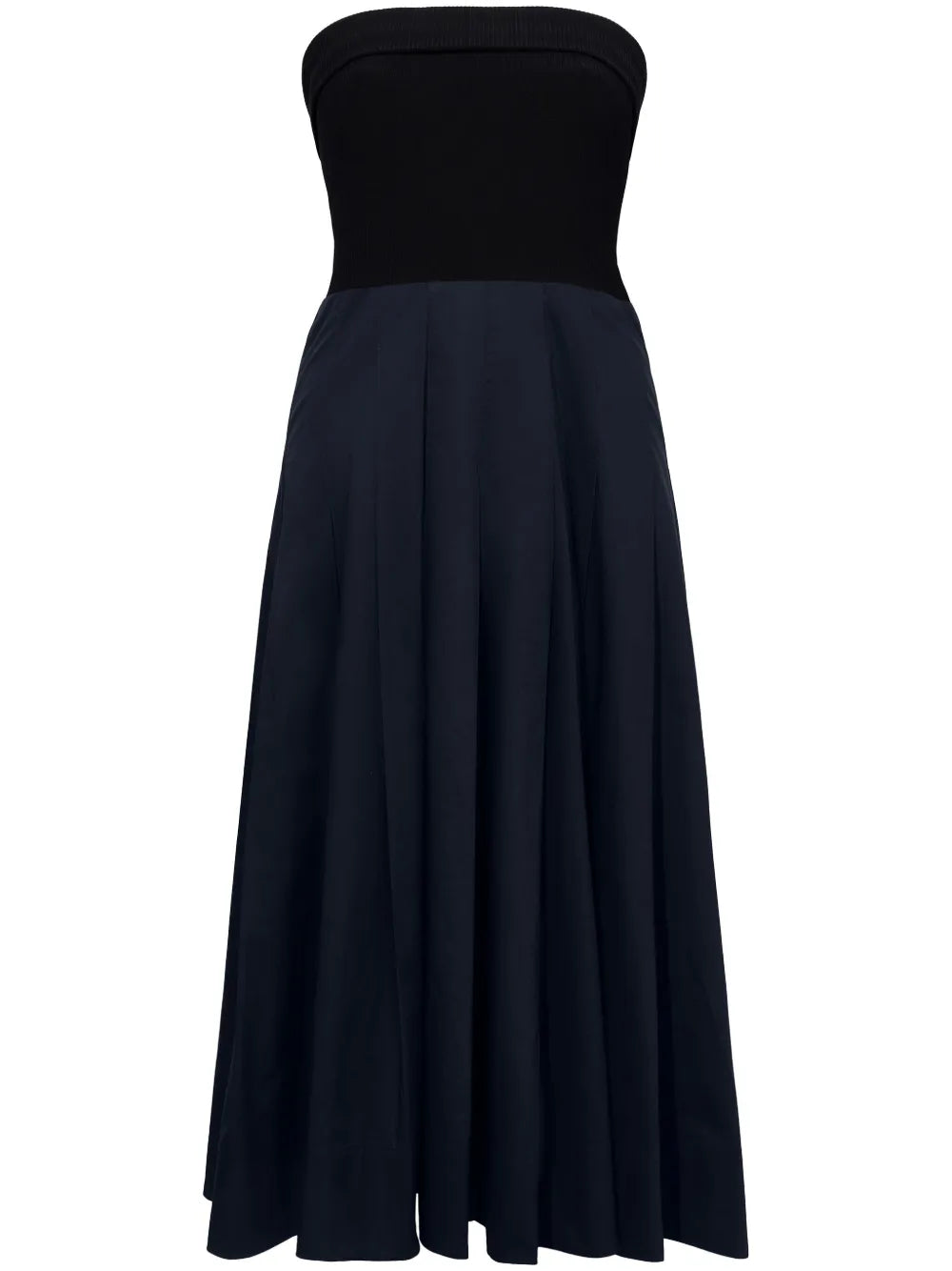 Strapless Cotton Midi Dress