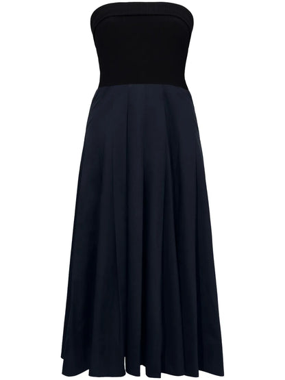 Strapless Cotton Midi Dress