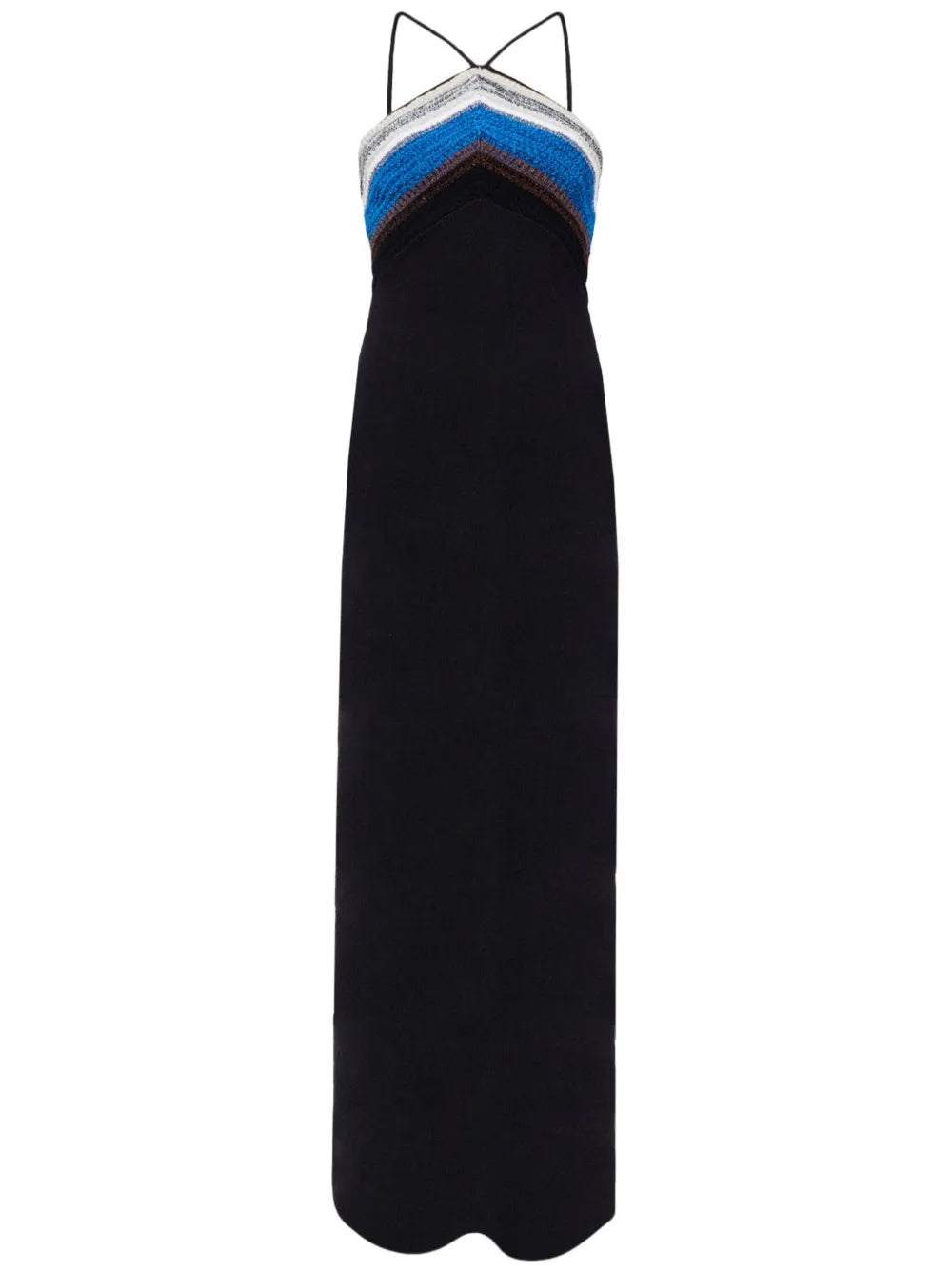 Naomi Crochet-Stripe-Knit Maxi Dress