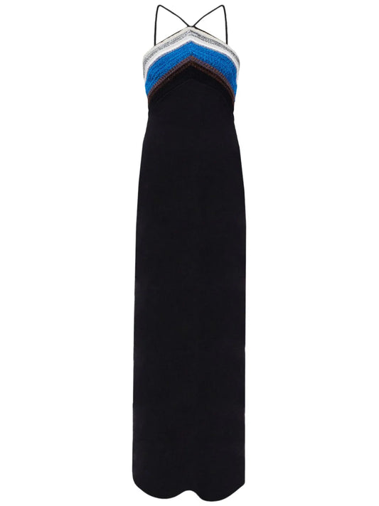 Naomi Crochet-Stripe-Knit Maxi Dress