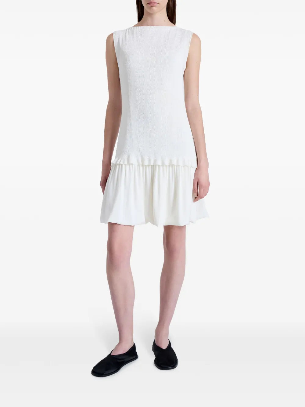 Layered Seersucker Mini Dress