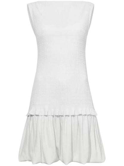 Layered Seersucker Mini Dress