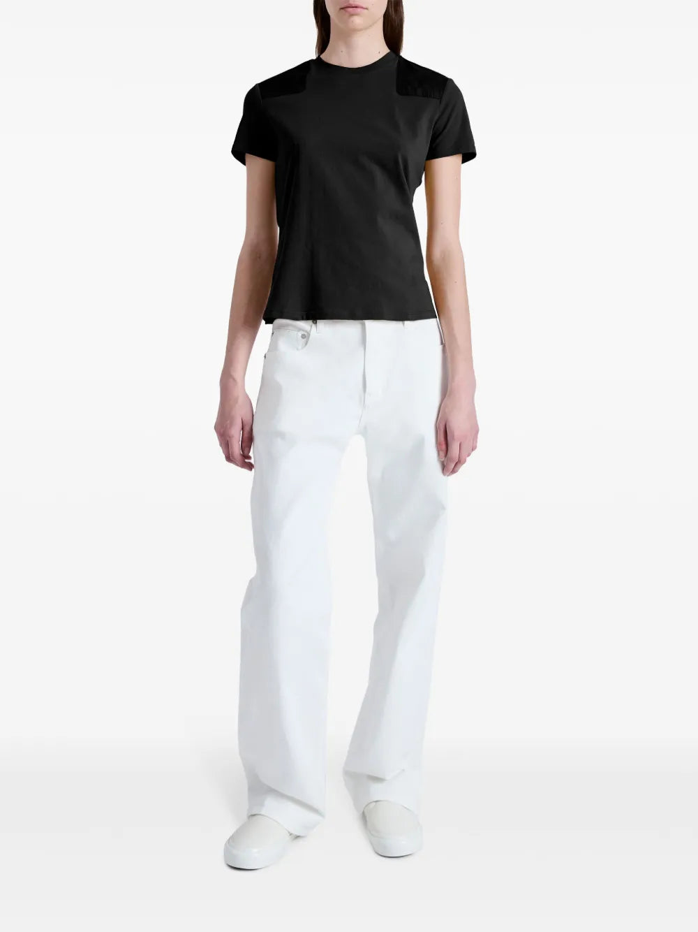 Patchwork-Detailing Cotton-Blend T-Shirt