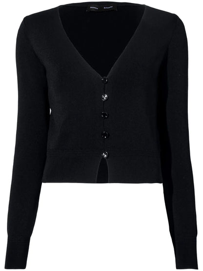 Fine-Knit V-Neck Cardigan