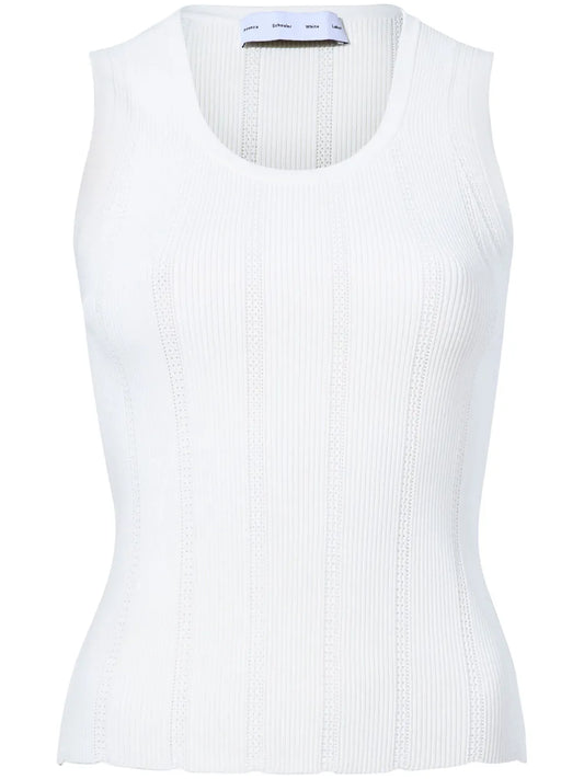 Perry Compact Pointelle Rib Knitted Top