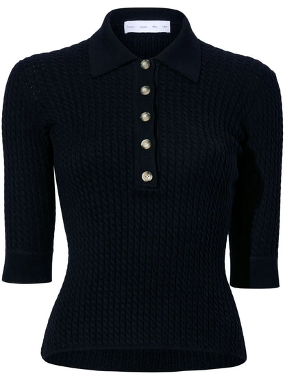 Knitted Cotton-Silk Blend Top