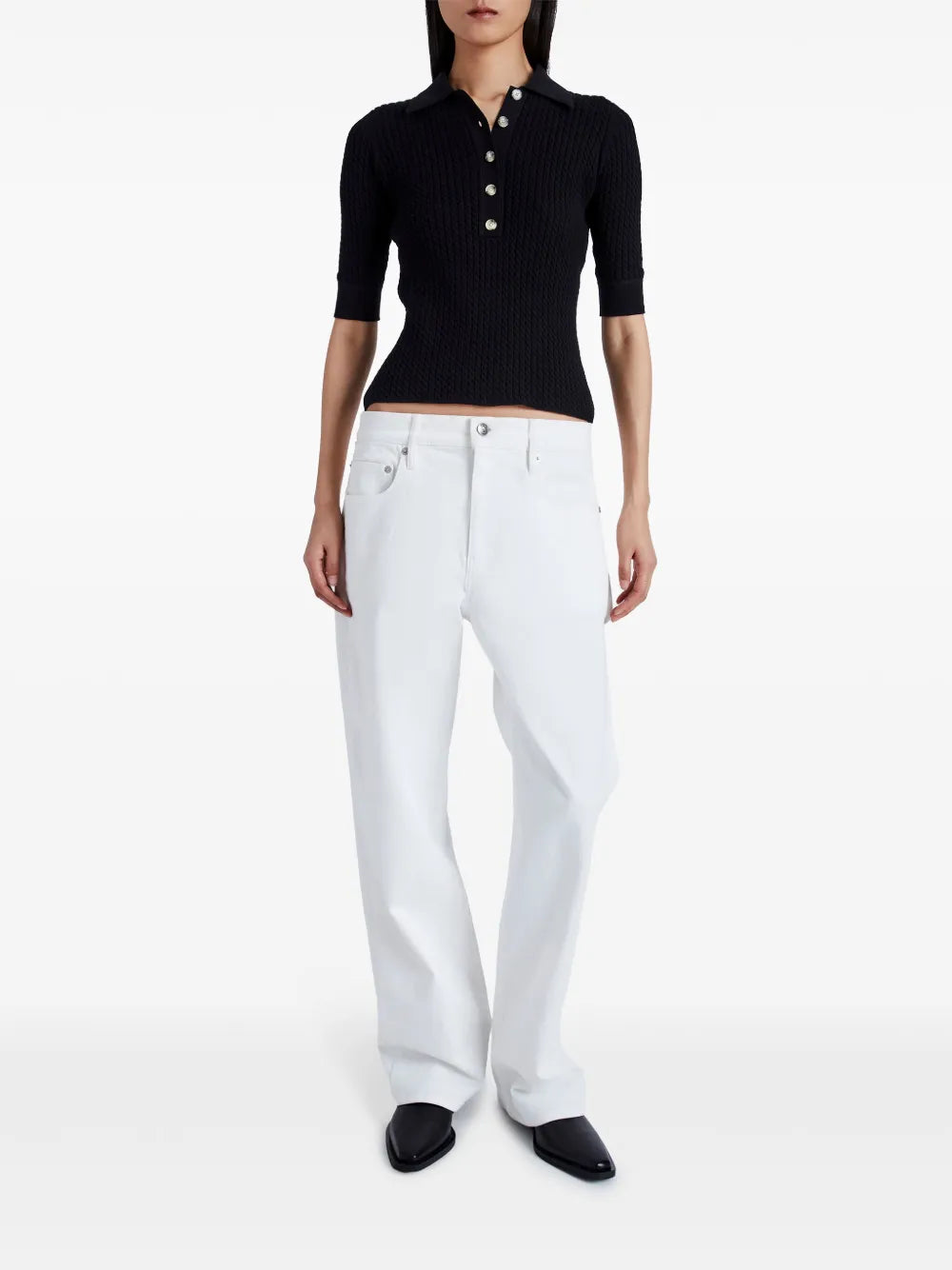 Knitted Cotton-Silk Blend Top