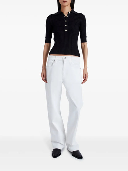 Knitted Cotton-Silk Blend Top