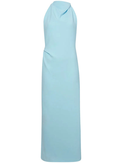 Selena High-Neck Ruched Midi Dress
