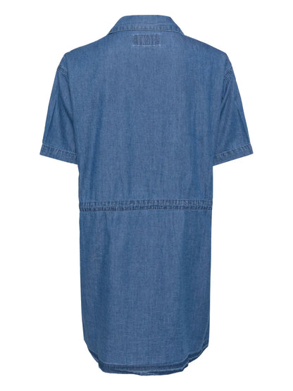 Logo-Appliqué Denim Shirtdress