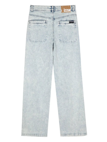 Straigh-Leg Ripped Jeans