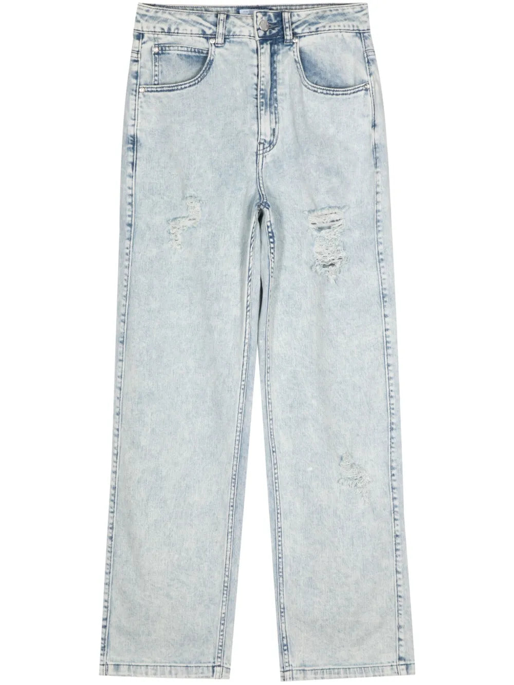 Straigh-Leg Ripped Jeans