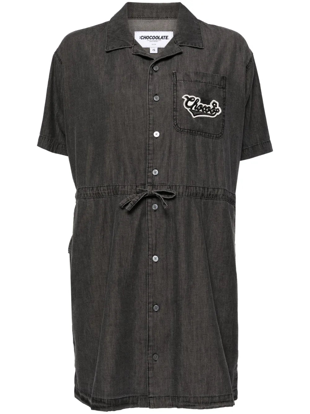 Logo-Appliqué Denim Shirtdress