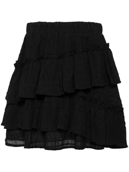 Ruffled Cotton-Blend Miniskirt