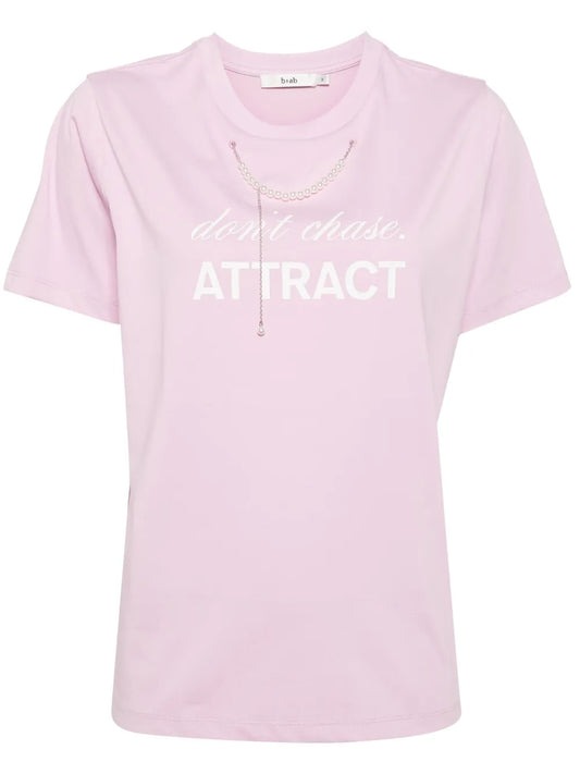 Faux-Pearl 3D-Detail T-Shirt
