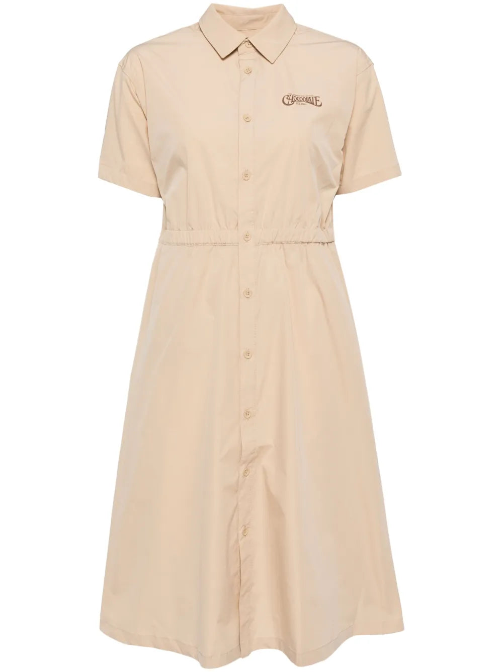 Logo Print Short Sleeve Dress