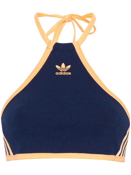 Logo-Print Halterneck Crop Top