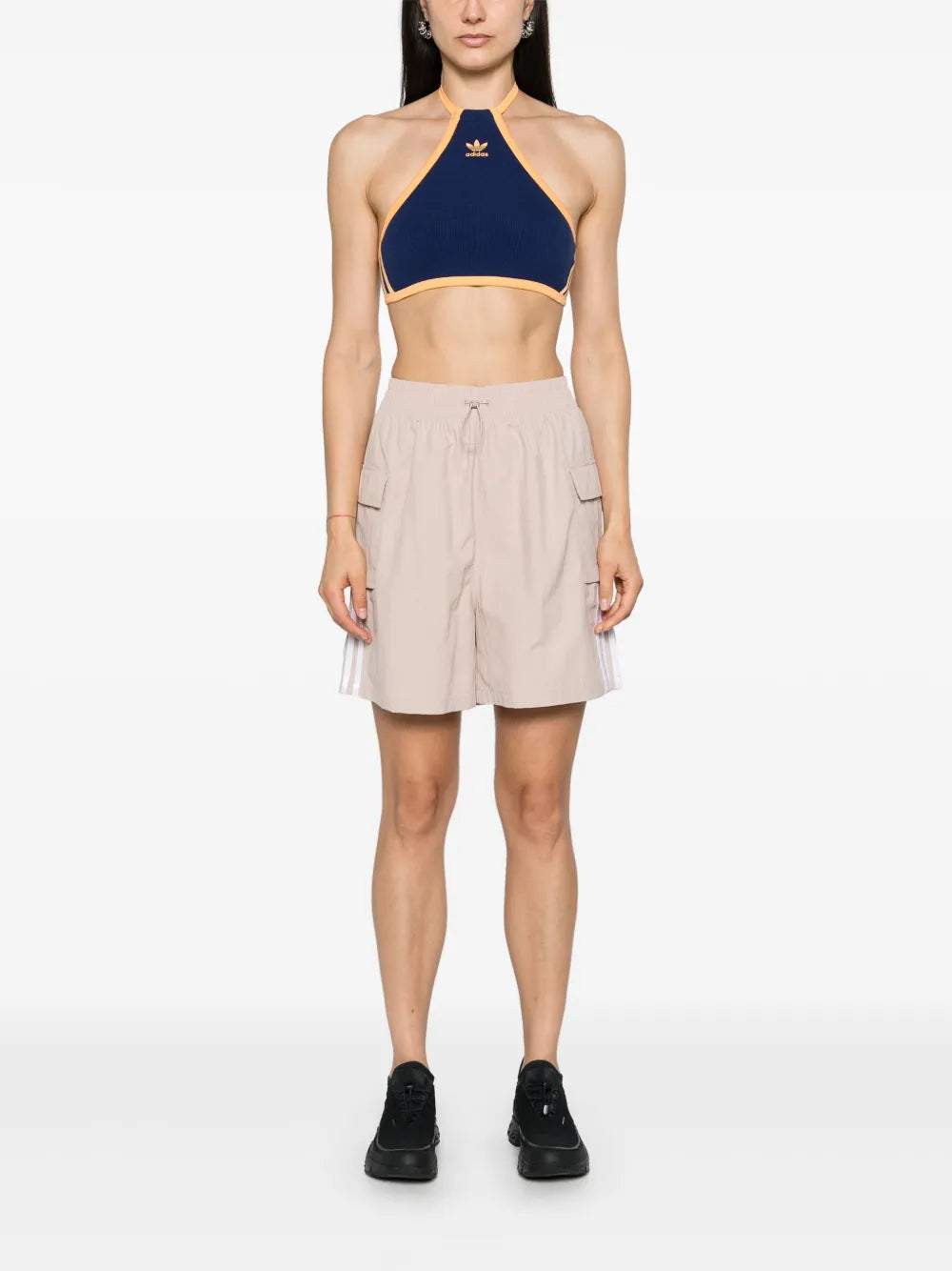 Logo-Print Halterneck Crop Top