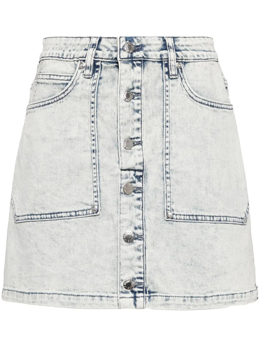 Washed Denim Miniskirt
