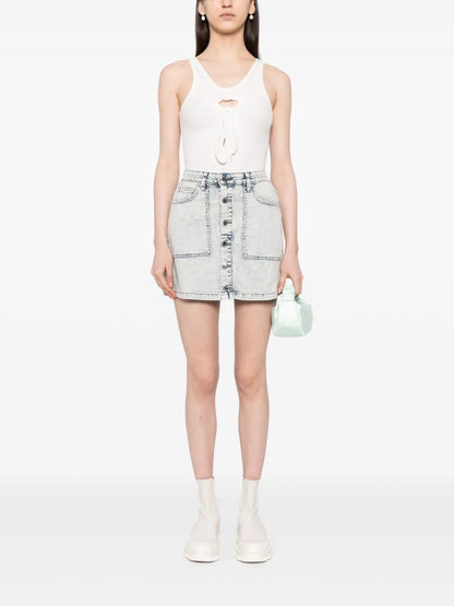 Washed Denim Miniskirt