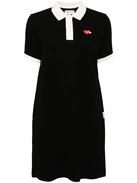 Logo Embroidered Short Sleeve Dress