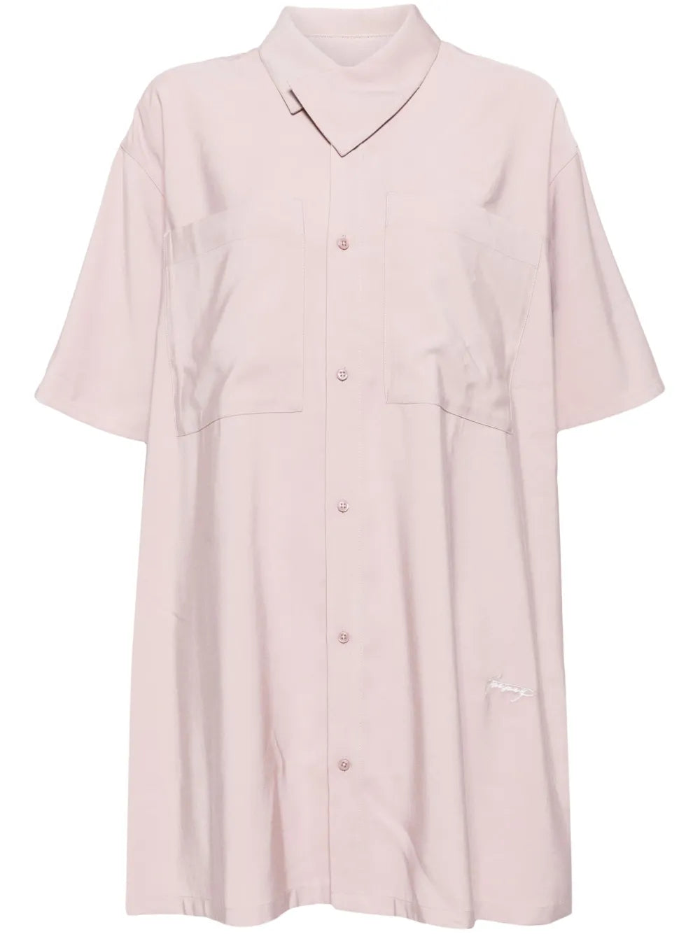 Embroidered-Logo Pleated Dress