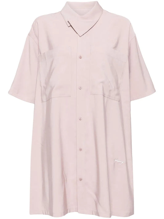 Embroidered-Logo Pleated Dress