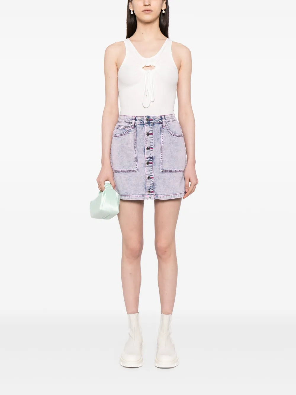 Washed Denim Skirt