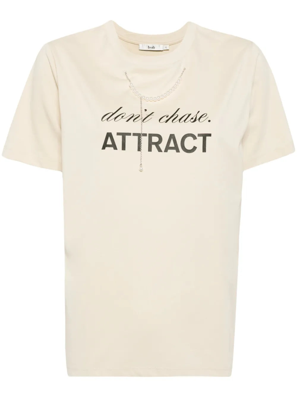 Faux-Pearl 3D-Detail T-Shirt