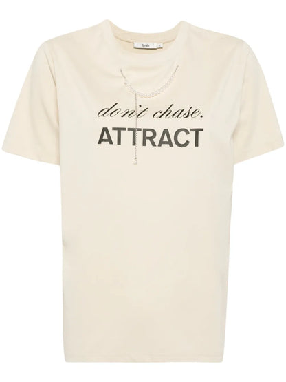 Faux-Pearl 3D-Detail T-Shirt