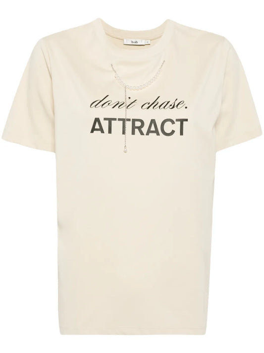 Faux-Pearl 3D-Detail T-Shirt