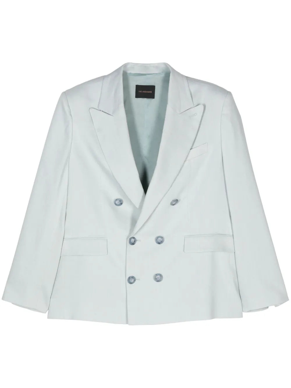 Linen-Blend Double-Breasted Blazer