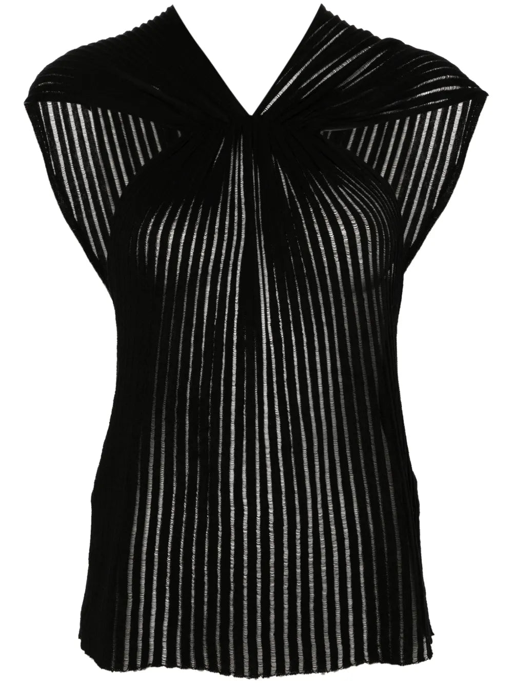 Criss-Cross Ribbed Blouse