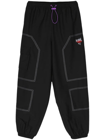 Decorative-Stitching Track Pants
