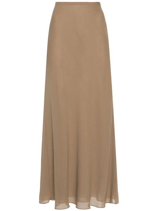 Mauva Silk A-Line Skirt