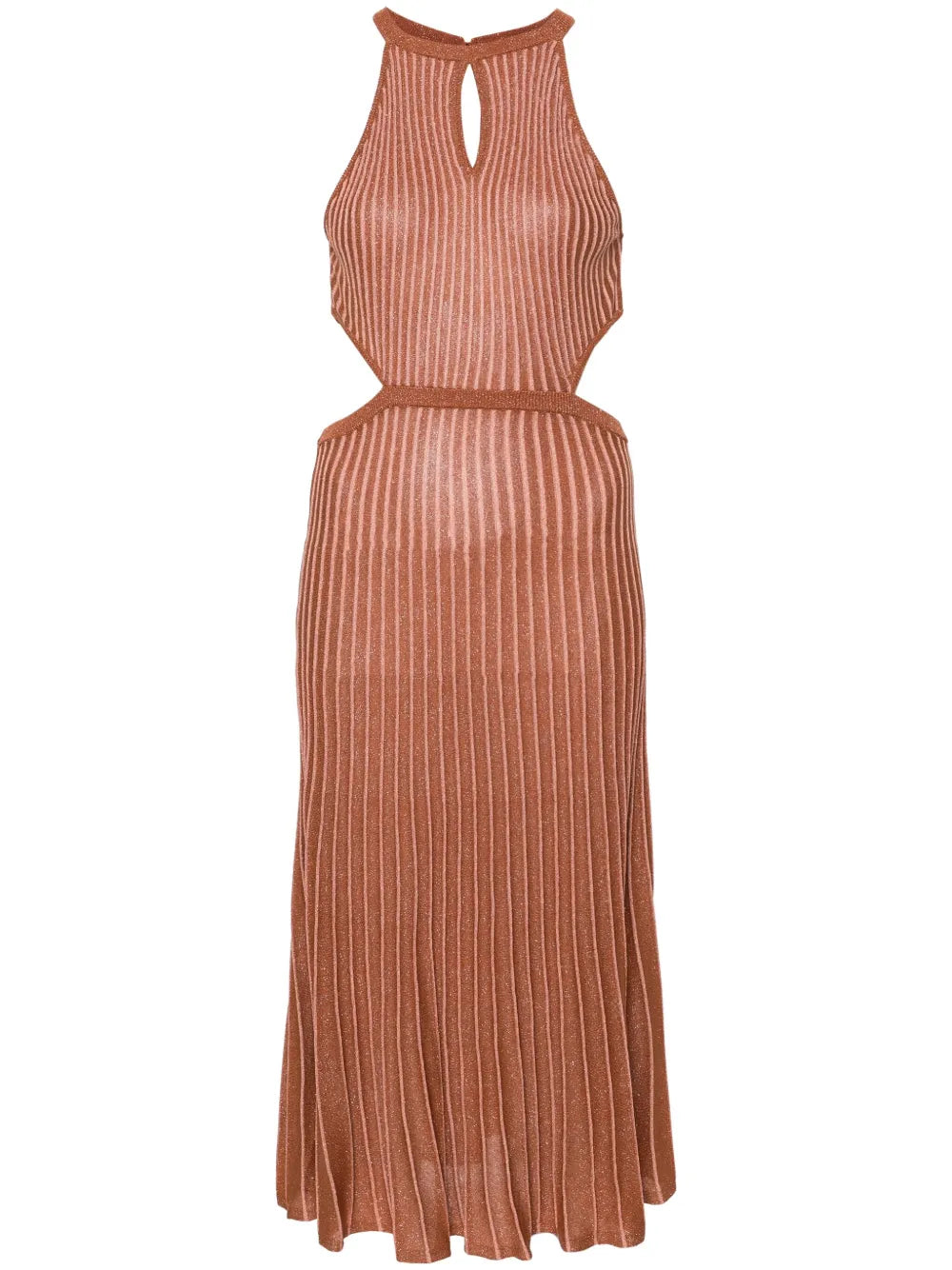 Ribbed-Knit Lurex Midi Dress