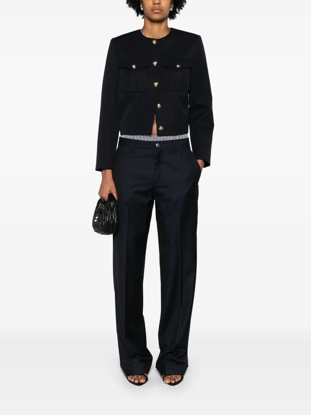 Cuffed Virgin Wool Tailored Trousers