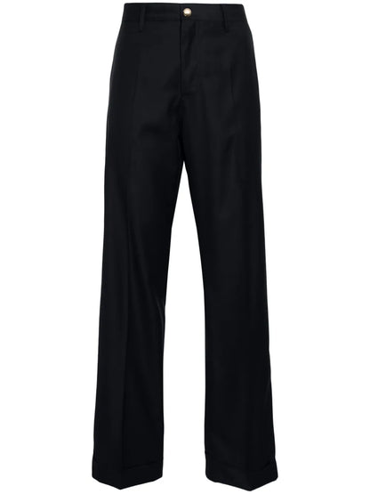 Cuffed Virgin Wool Tailored Trousers