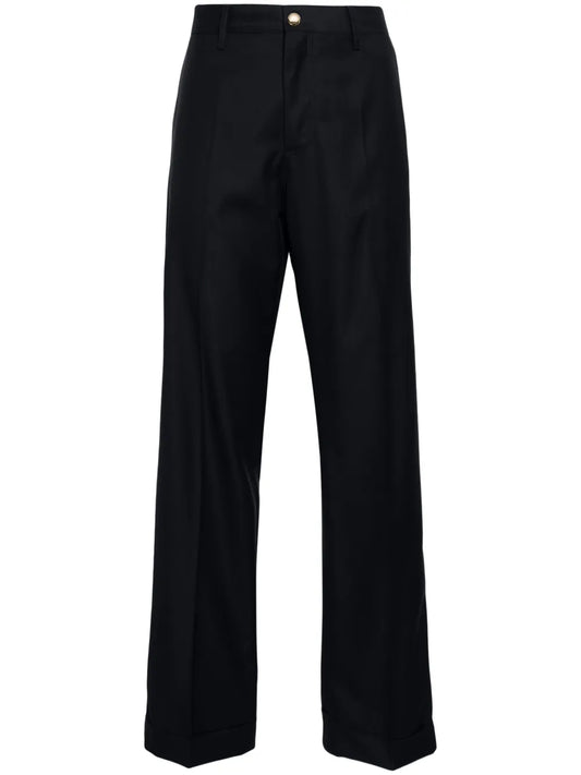 Cuffed Virgin Wool Tailored Trousers
