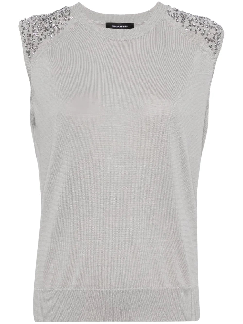 Sequin-Embellished Fine-Knit Top