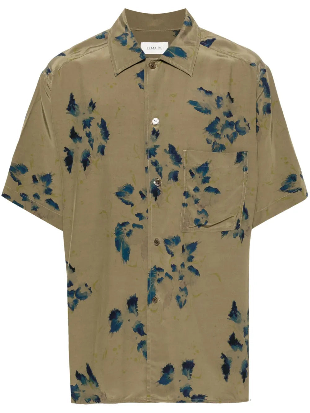 Floral-Print Spread-Collar Shirt